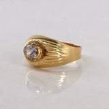 Anillo Sello Rombo  1.8gr / T5 1/4 / Circon Blanco  Oro Amarillo$