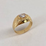 Anillo Sello Rombo  1.8gr / T5 1/4 / Circon Blanco  Oro Amarillo$