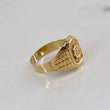 Anillo Sello Timon  3.85gr / 10 3/4 Punteado  Oro Amarillo$