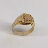 Anillo Sello Timon  3.85gr / 10 3/4 Punteado  Oro Amarillo$
