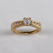 Anillo Puente  2.9gr / T5 / Solitario Circones Blancos  Oro Amarillo$