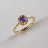 Anillo Halo  2.25gr / T6 1/2 Circones Blancos Morados Oro Amarillo$