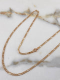 Cadena Figaro 2.6gr / 50cm / 2.4mm Oro Rosa +1 $