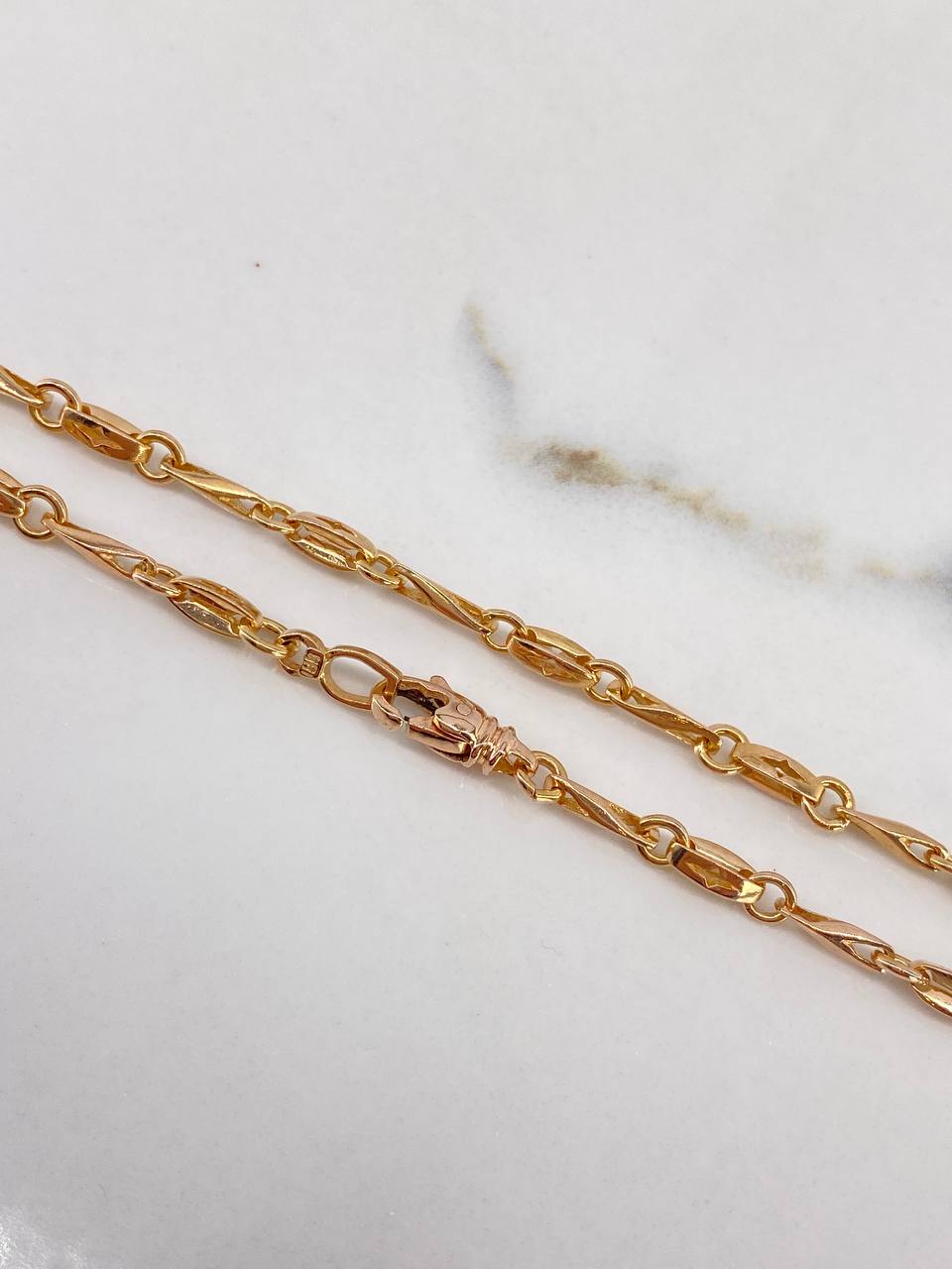 Cadena Rustica  21.75gr / 60cm / 2.05mm Barril Espiga  Oro Rosa$