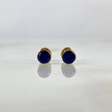 Topos Bisel 0.65gr / 5mm Circon Azul Oro Amarillo (Joya)