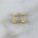 Topos Bisel 0.75gr / 5mm Circon Blanco Oro Amarillo (Joya) ©