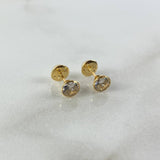 Topos Bisel 0.75gr / 5mm Circon Blanco Oro Amarillo (Joya) ©