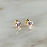 Topos Bisel 1.45gr / 7mm Circon Blanco Oro Amarillo 18K