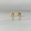 Topos Bisel 0.45gr / 3mm Circon Blanco Oro Amarillo (Joya)