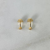 Topos Bisel 0.45gr / 3mm Circon Blanco Oro Amarillo (Joya) ©