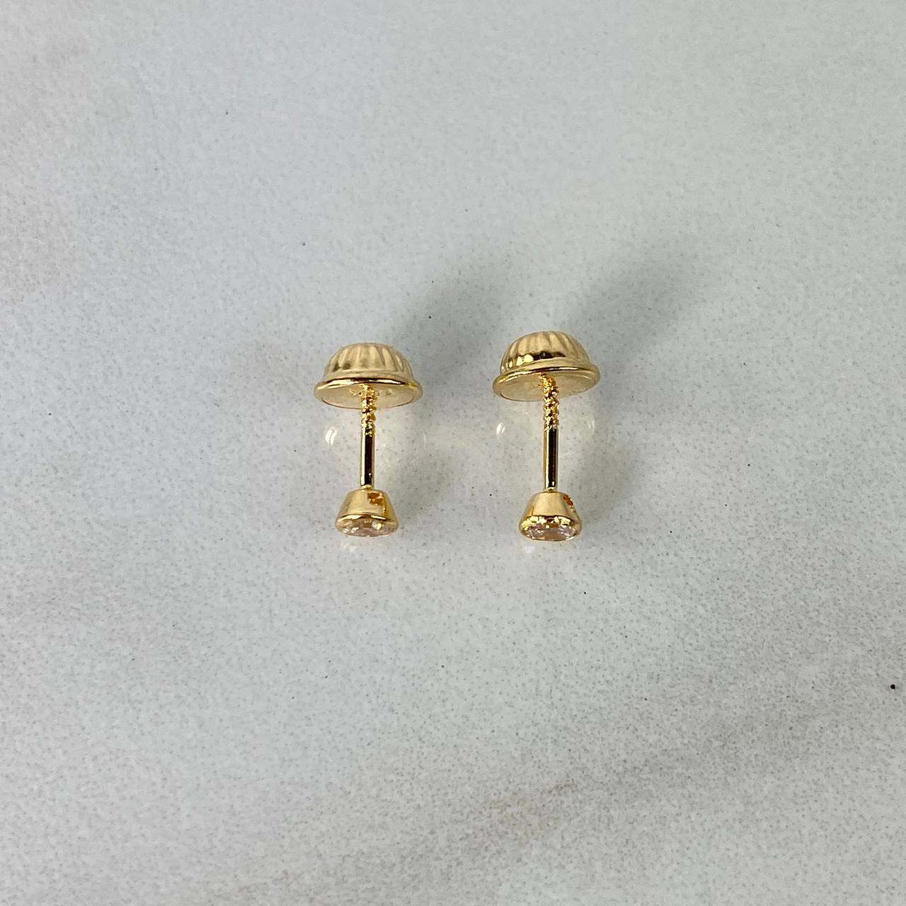 Topos Bisel 0.45gr / 3mm Circon Blanco Oro Amarillo (Joya) ©