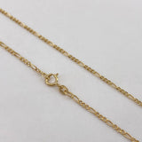 Cadena Figaro 1.25gr / 50cm / 1.5mm Oro Amarillo +1$