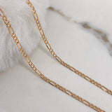 Cadena Figaro 2.6gr / 50cm / 2.4mm Oro Rosa +1$