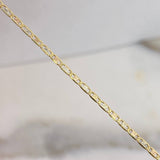 Cadena Escalera Plana  3.55gr / 45cm / 2.05mm Diamantado  Tres Oros +3$