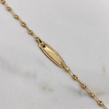 Pulso Bebé GC 1.75gr / 16cm / Placa Ovalo Bordeado  Oro Amarillo