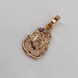 Dije Rostro de Cristo 1.25gr / 2cm / Circones Blancos Oro Rosa$