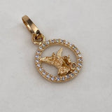 Dije San Miguel Arcángel 0.65gr / 1.5cm / Circones Blancos Oro Amarillo$