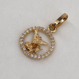 Dije San Miguel Arcángel 0.65gr / 1.5cm / Circones Blancos Oro Amarillo$