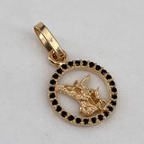 Dije San Miguel Arcángel 0.5gr / 1.5cm / Circones Negros Oro Amarillo$