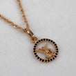 Dije San Miguel Arcángel 0.6gr / 1.5cm / Circones Negros Oro Rosa$