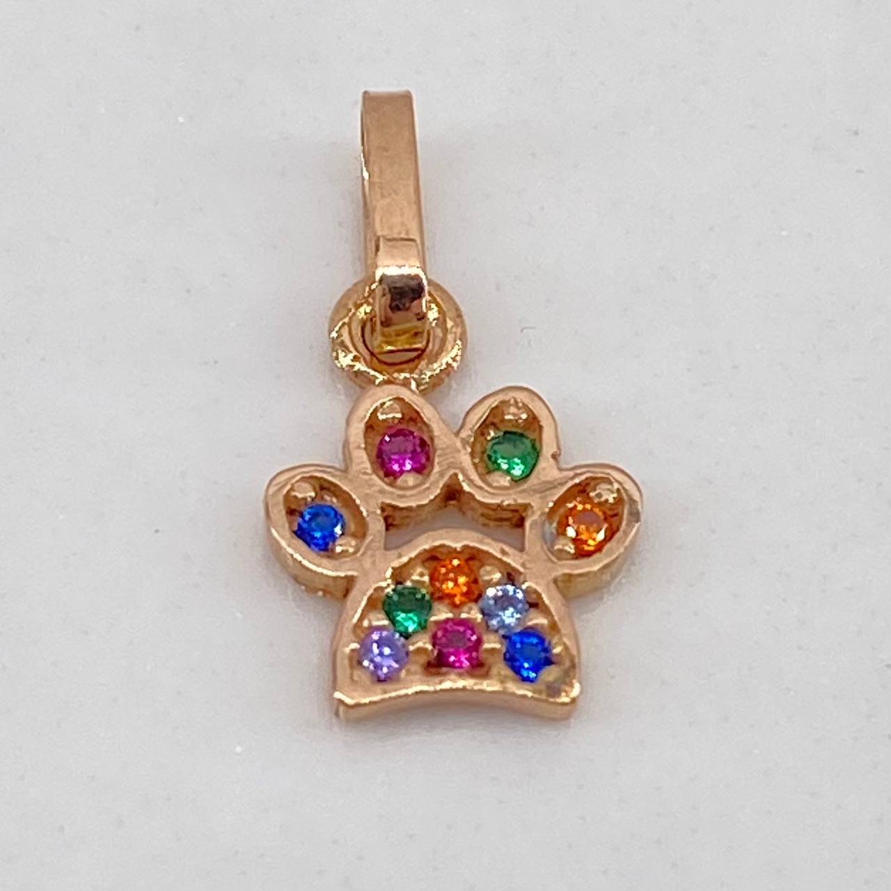 Dije Huella 0.5gr / 1cm / Circones de Colores Oro Rosa &