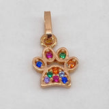 Dije Huella 0.5gr / 1cm / Circones de Colores Oro Rosa &
