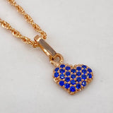 Dije Corazon  0.4gr / 1cm / Circones Azules  Oro Rosa$