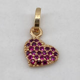 Dije Corazon  0.45gr / 1cm / Circones Fucsia Oro Amarillo$