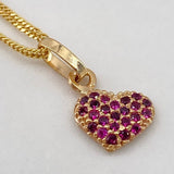 Dije Corazon  0.45gr / 1cm / Circones Fucsia Oro Amarillo$