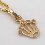 Dije Corona RX 0.4gr / 1.5cm / Circones Blancos  Oro Amarillo$