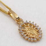Dije Virgen del Carmen  0.6gr / 1.5cm / Circones Blancos  Oro Amarillo $
