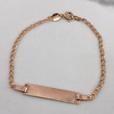 Pulso Bebé Espiga 1.85gr / 15cm / Placa Rectangulo  Oro Rosa$