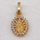 Dije Virgen del Carmen  0.6gr / 1.5cm / Circones Blancos  Oro Amarillo $
