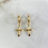 Candongas Cruz 3.7gr / 2.7cm-1.7cm / Oro Amarillo
