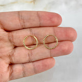 Candongas Aro Rayado 0.75gr / 1.5cm / Oro 18K *