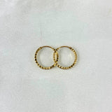 Candongas Aro Rayado 0.9gr / 1.6cm / Oro Amarillo 18K