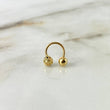 Piercing Nariz U 0.8gr / 1cm / 4.5mm Bolas Lisas Diamantadas Oro Amarillo (Joya)