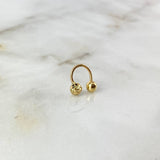 Piercing Nariz U 0.8gr / 1cm / 4.5mm Bolas Lisas Diamantadas Oro Amarillo (Joya)
