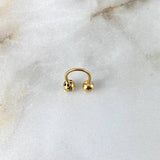 Piercing Nariz U 0.8gr / 1cm / 4.5mm Bolas Lisas Diamantadas Oro Amarillo (Joya)