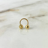 Piercing Nariz U 0.8gr / 1cm / 4.5mm Bolas Lisas Diamantadas Oro Amarillo (Joya)
