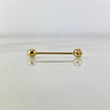 Piercing Oreja Lineal 0.8gr / 2cm / 4.5mm Bolas Lisas Diamantadas Oro Amarillo (Joya)