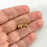 Piercing Garra Mariposa 1.75gr / 1.5cm / Circones Rosas Oro Amarillo (Joya)