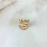 Piercing Garra Mariposa 1.75gr / 1.5cm / Circones Rosas Oro Amarillo (Joya)