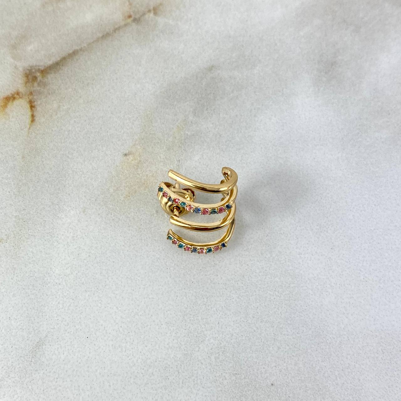 Piercing Garra Mariposa 1.7gr / 1.5cm / Circones Rosas Azules Oro Amarillo (Joya)