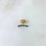 Piercing Arete Curvo 0.55gr / 1.2cm / Circones Azules Oro Amarillo (Joya)