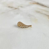 Piercing Simulador Ala Izquierda 1.25gr / 1.8cm / Circones Blancos Oro Amarillo (Joya)