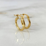 Candongas Mai 1.15gr / 1.4cm / Rayadas Oro Amarillo
