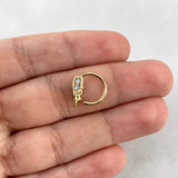Piercing Aro Ala 0.7gr / 1cm / Circones Blancos Oro Amarillo (Joya)
