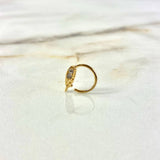 Piercing Aro Ala 0.7gr / 1cm / Circones Blancos Oro Amarillo (Joya)