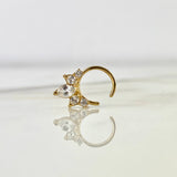 Piercing Aro Tiara Simulador 0.8gr / 1cm / Circones Blancos Oro Amarillo (Joya) ©